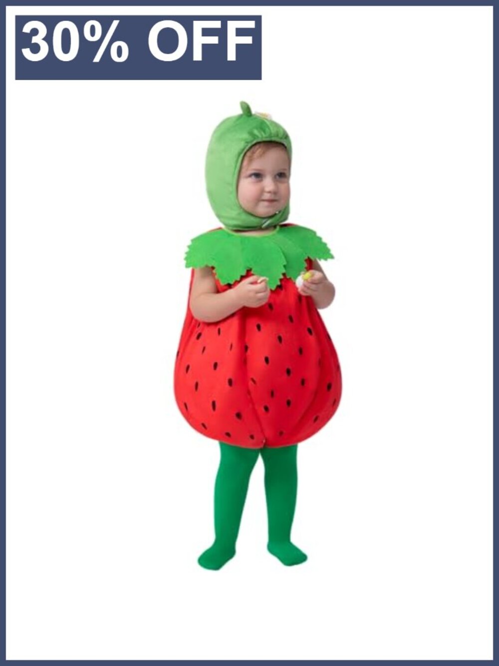 Baby Strawberry Costume Hooded Polyester Halloween Dress Up